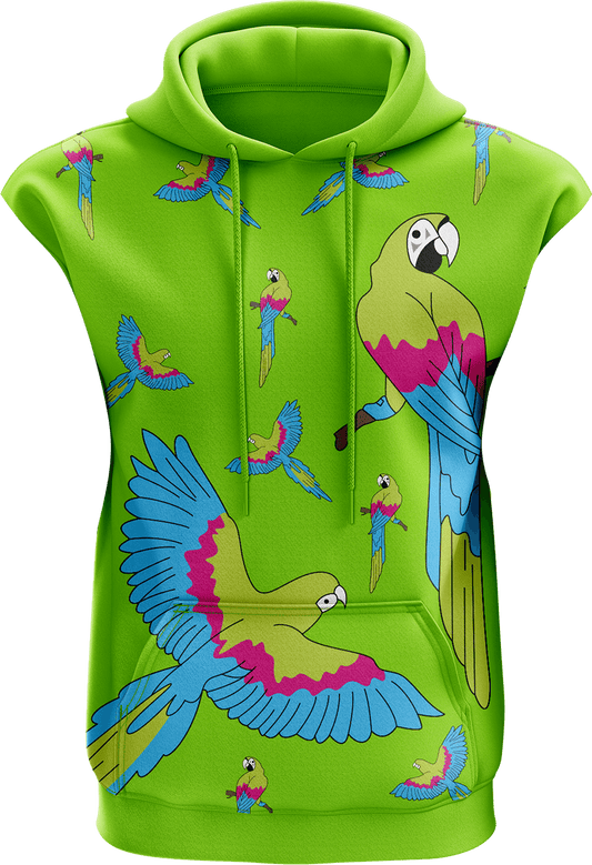 Majectic Macaw Sleeveless Hoodie - fungear.com.au