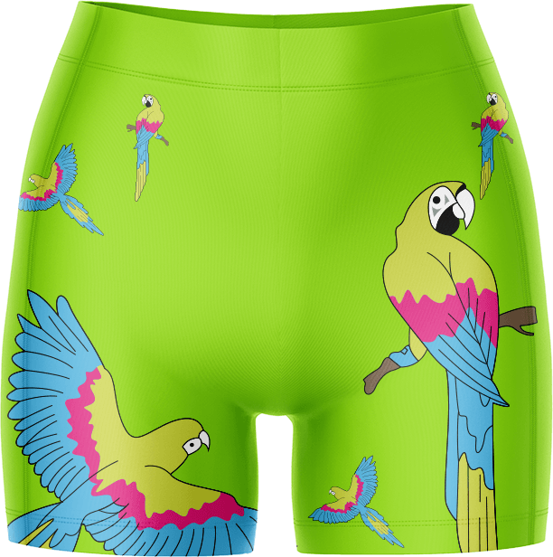 Majestic Macaw Ladies Gym Shorts - fungear.com.au