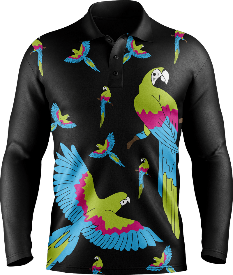Majestic Macaw Men's Long Sleeve Polo