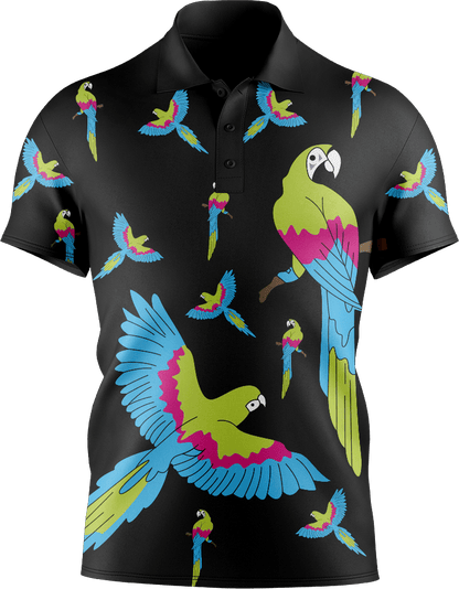 Majestic Macaw Men's Short Sleeve Polo - fungear.com.au