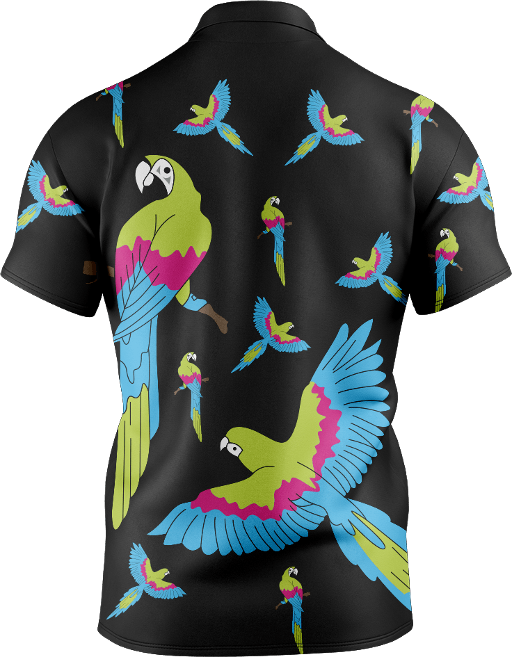 Majestic Macaw Men's Short Sleeve Polo - fungear.com.au