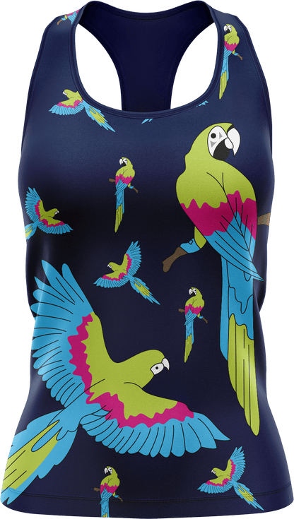 Majestic Macaw Singlets - fungear.com.au