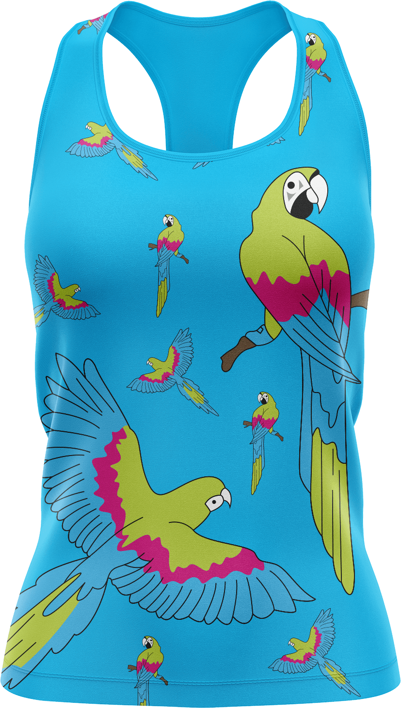 Majestic Macaw Singlets - fungear.com.au