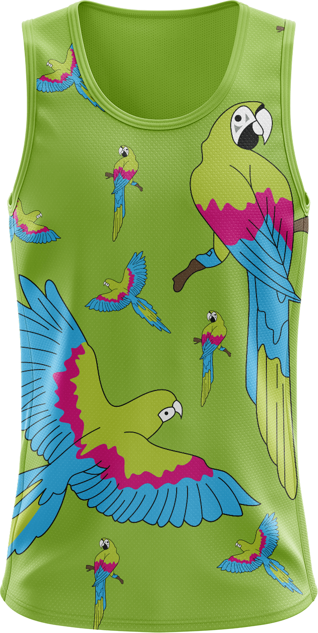 Majestic Macaw Singlets - fungear.com.au