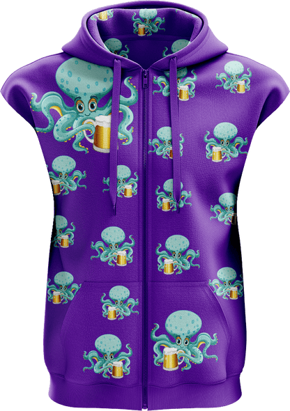 Octopus Full Zip Sleeveless Hoodie Jackets - fungear.com.au