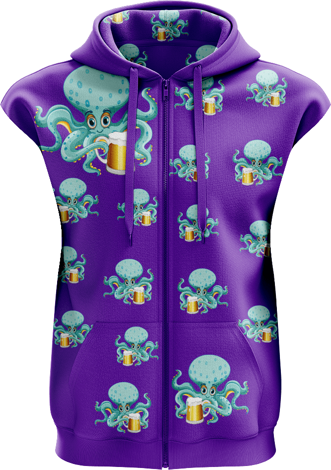 Octopus Full Zip Sleeveless Hoodie Jackets