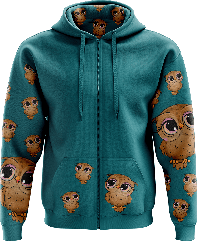 Owl Full Zip Hoodies Jacket - fungear.com.au