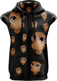 Owl Full Zip Sleeveless Hoodie Jackets 4