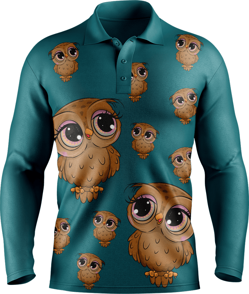 Owl Men's Long Sleeve Polo