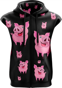 Percy Pig Full Zip Sleeveless Hoodie Jackets 4