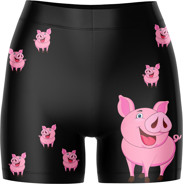 Percy Pig Ladies Gym Shorts - fungear.com.au