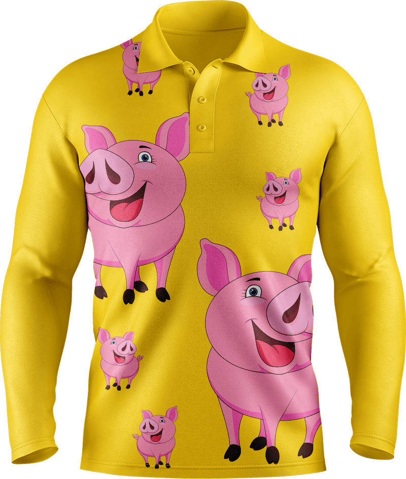 Percy Pig Men's Long Sleeve Polo
