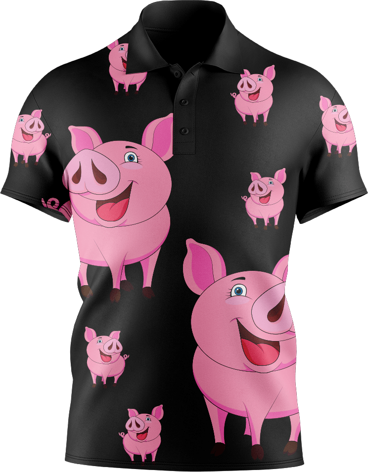 Percy Pig Men's Short Sleeve Polo - fungear.com.au