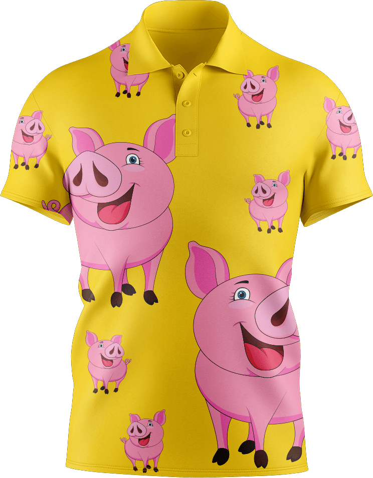 Percy Pig Men's Short Sleeve Polo - fungear.com.au