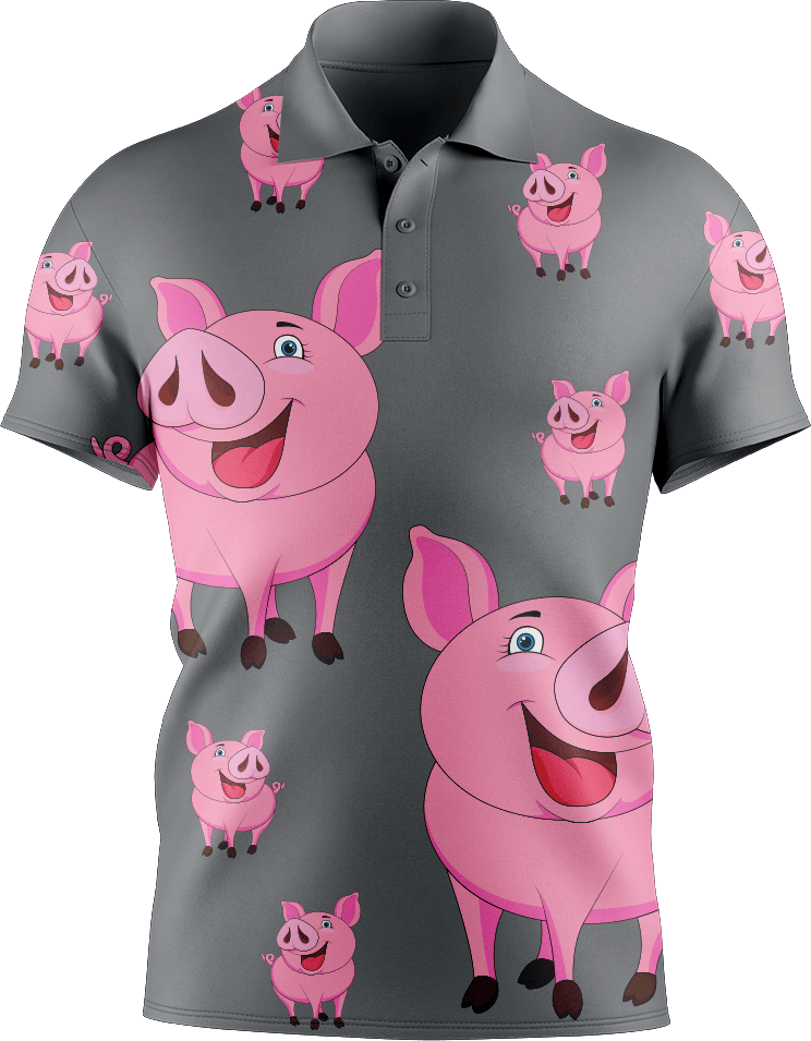 Percy Pig Men's Short Sleeve Polo