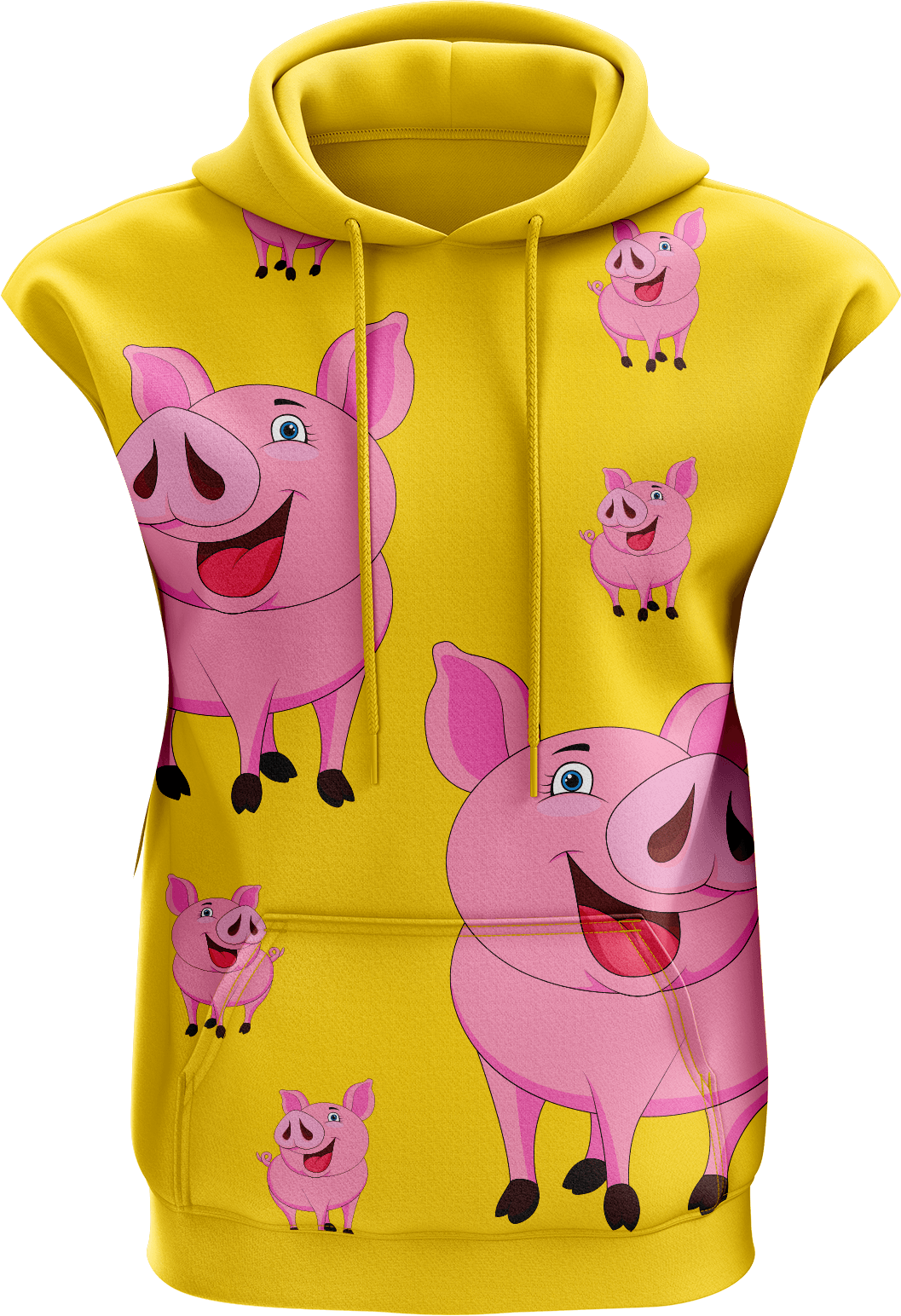 Percy Pig Sleeveless Hoodie - fungear.com.au