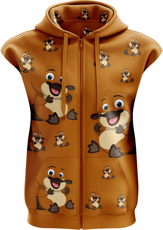 Playa Platypus Full Zip Sleeveless Hoodie Jackets - fungear.com.au