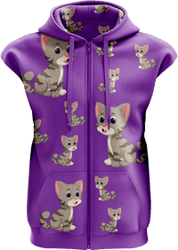 Playful Pussycat Full Zip Sleeveless Hoodie Jackets 1