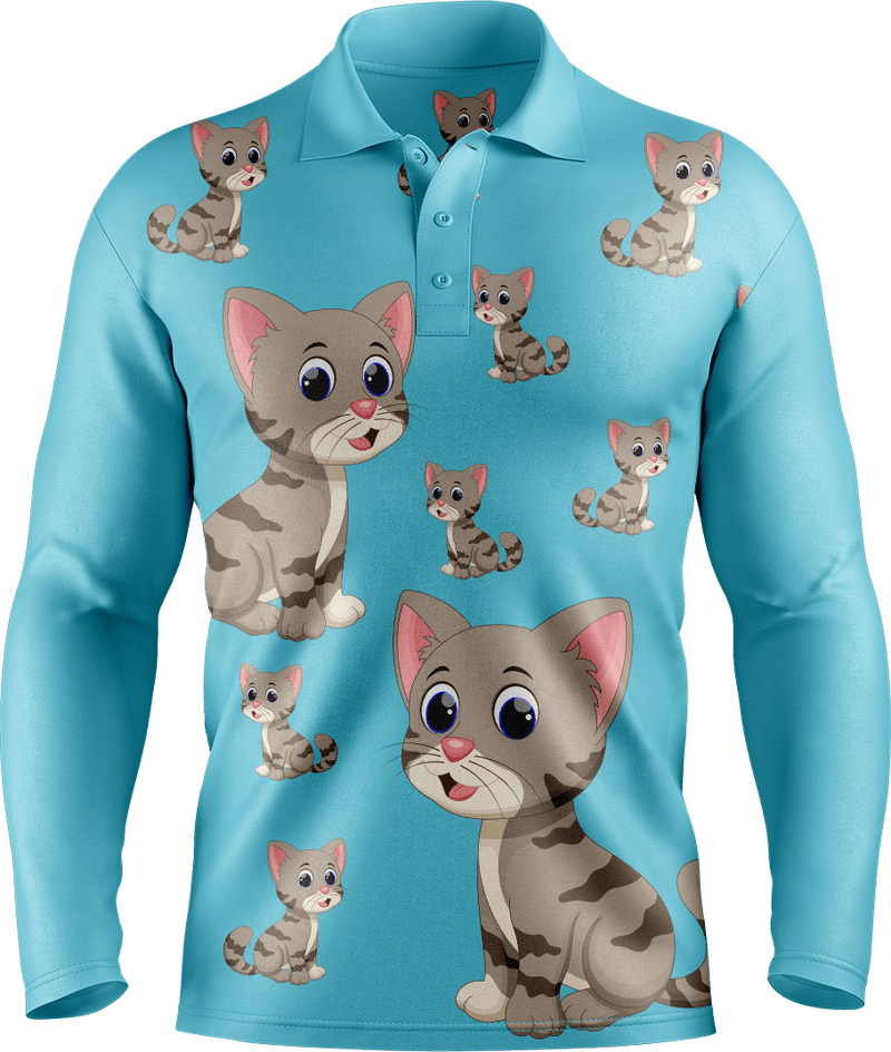 Playful Pussycat Men's Long Sleeve Polo