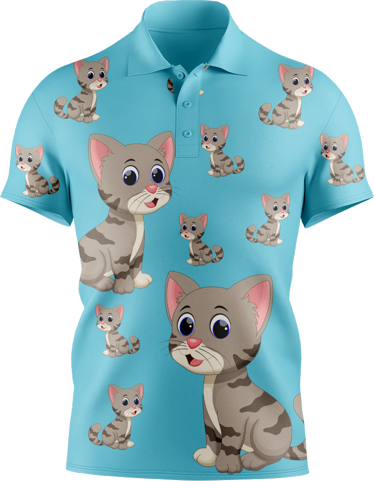 Playful Pussycat Men's Short Sleeve Polo - fungear.com.au