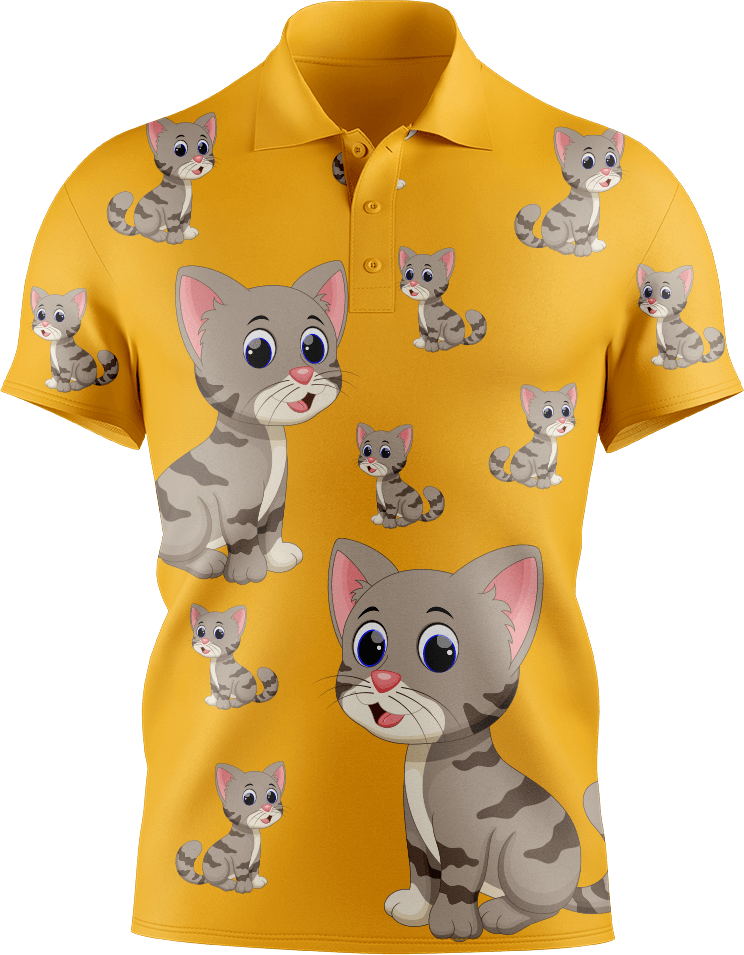 Playful Pussycat Men's Short Sleeve Polo - fungear.com.au