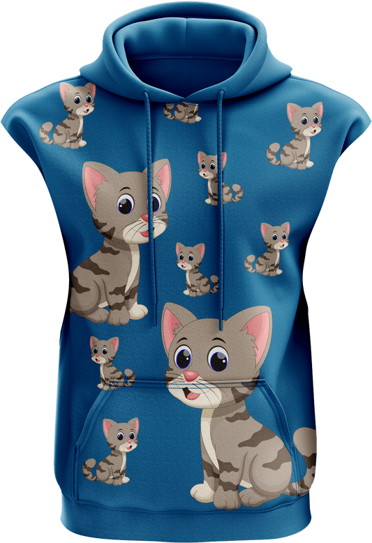 Playful Pussycat Sleeveless Hoodie - fungear.com.au