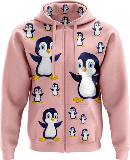 Pranksta Penguin Full Zip Hoodies Jacket - fungear.com.au