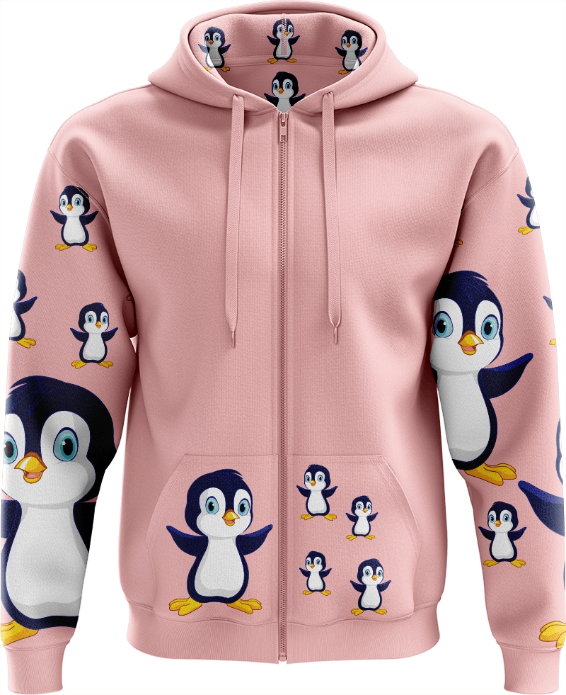 Pranksta Penguin Full Zip Hoodies Jacket - fungear.com.au