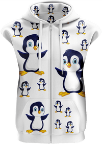Pranksta Penguin Full Zip Sleeveless Hoodie Jackets 4