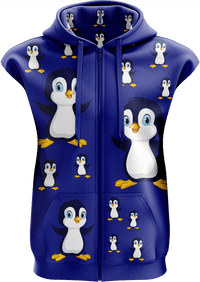Pranksta Penguin Full Zip Sleeveless Hoodie Jackets 2
