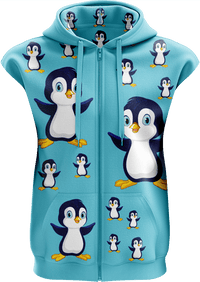 Pranksta Penguin Full Zip Sleeveless Hoodie Jackets 1