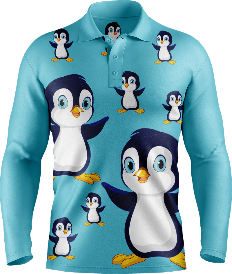 Pranksta Penguin Men's Long Sleeve Polo
