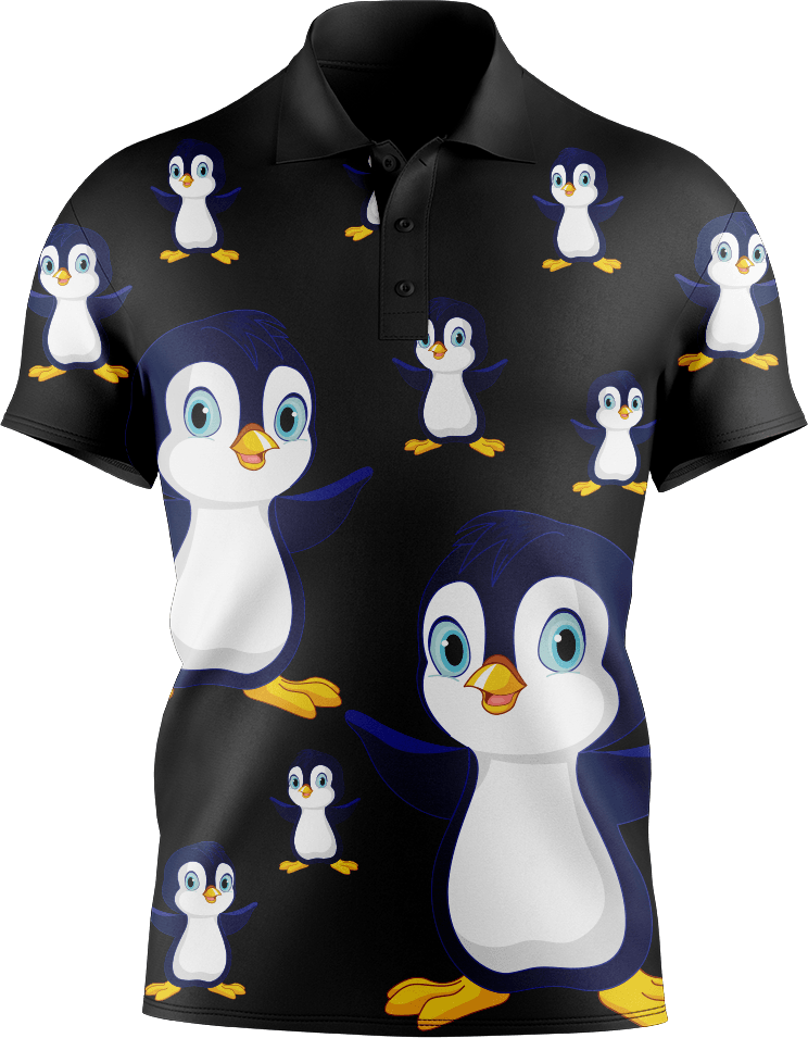 Pranksta Penguin Men's Short Sleeve Polo - fungear.com.au