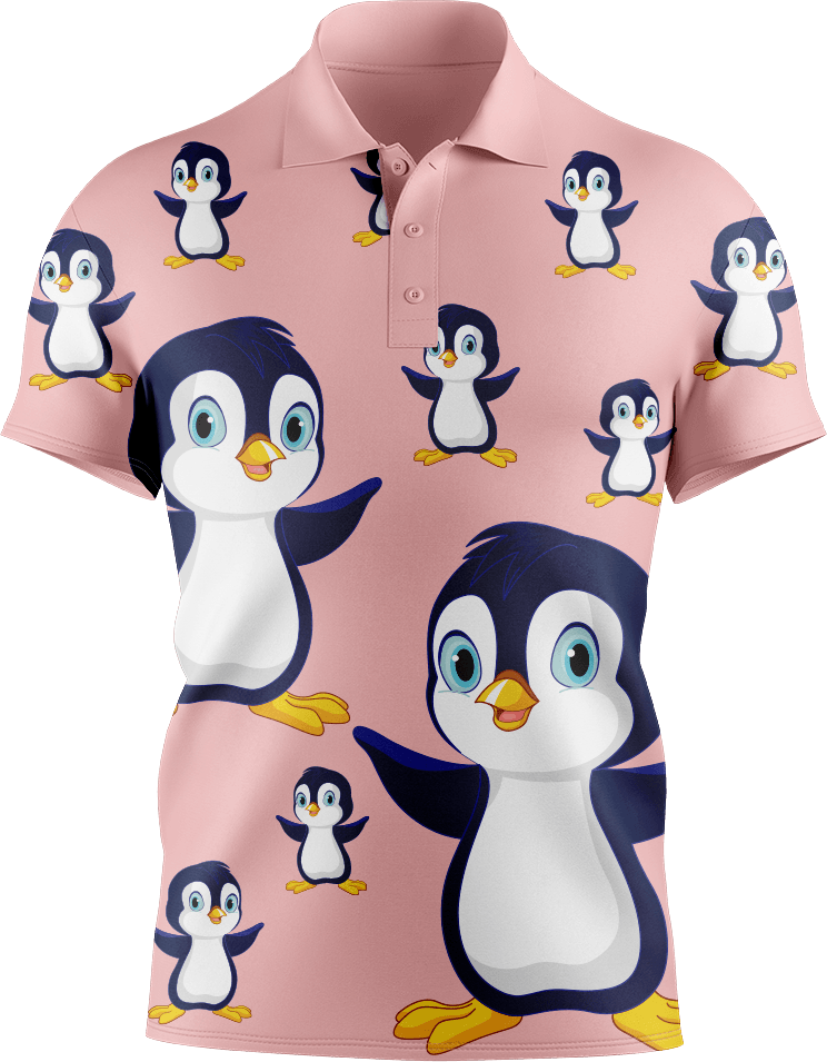 Pranksta Penguin Men's Short Sleeve Polo - fungear.com.au