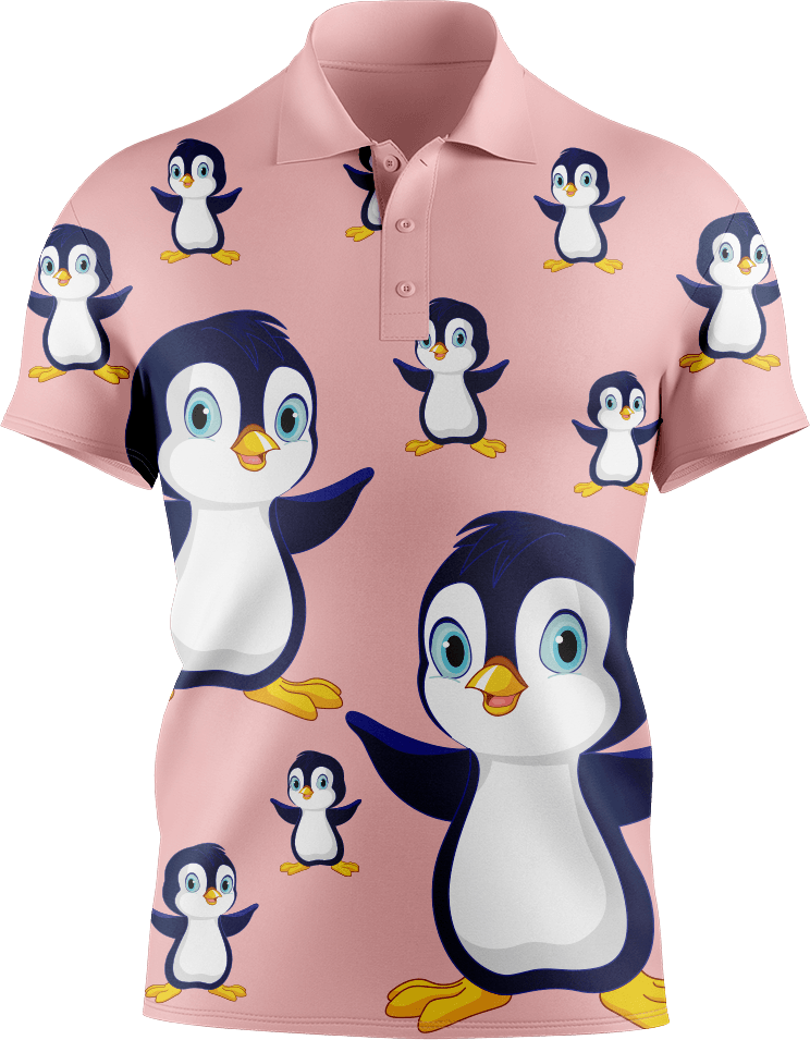 Pranksta Penguin Men's Short Sleeve Polo