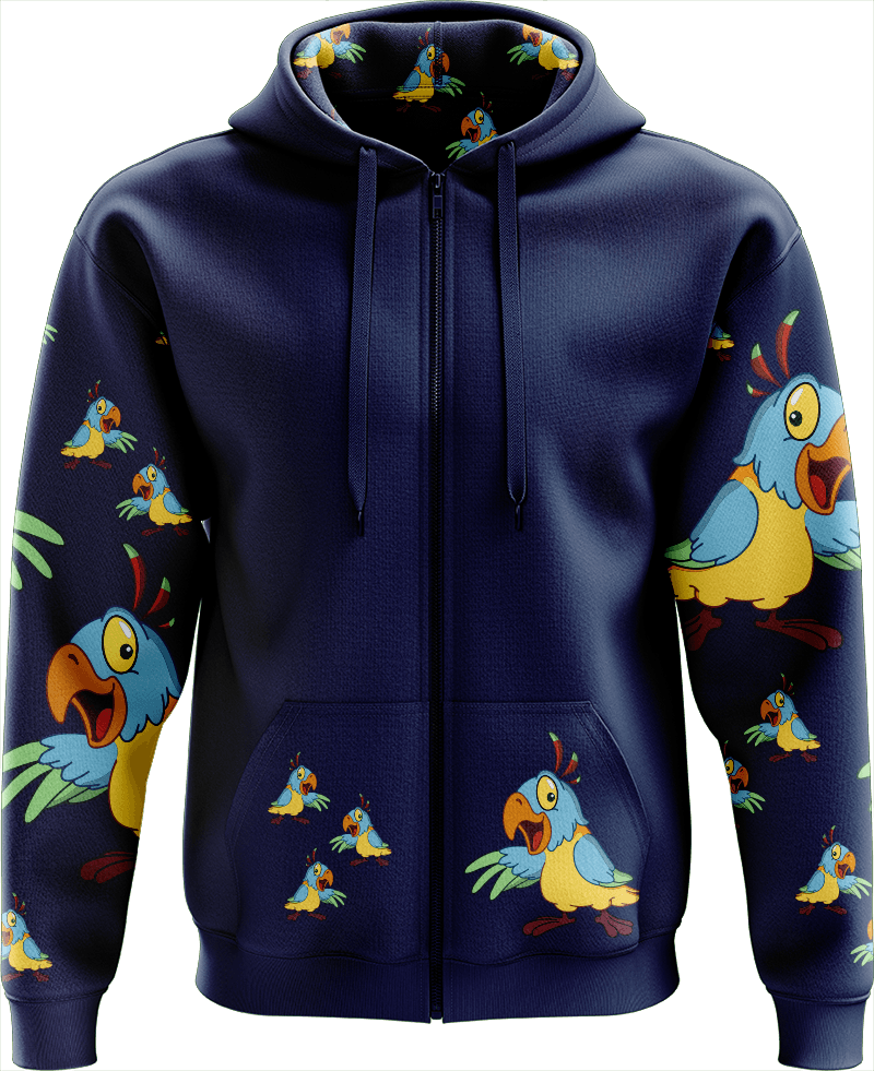 Psycho Parrot Full Zip Hoodies Jacket