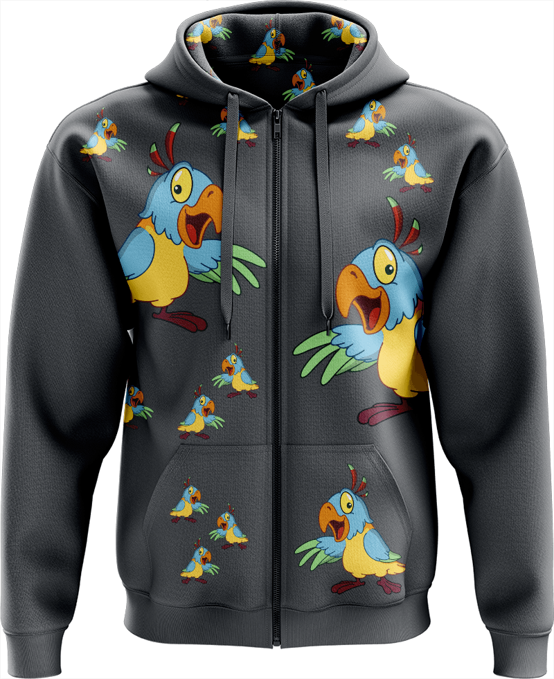 Psycho Parrot Full Zip Hoodies Jacket - fungear.com.au