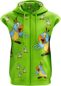 Psycho Parrot Full Zip Sleeveless Hoodie Jackets 4