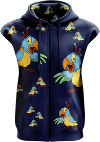 Psycho Parrot Full Zip Sleeveless Hoodie Jackets 3
