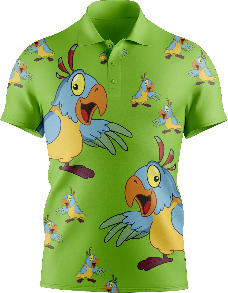 Psycho Parrot Men's Short Sleeve Polo