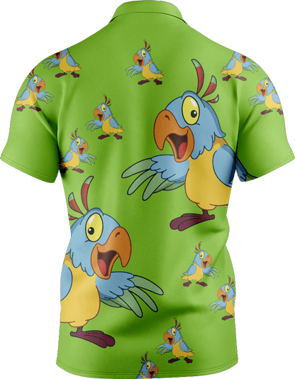 Psycho Parrot Men's Short Sleeve Polo - fungear.com.au