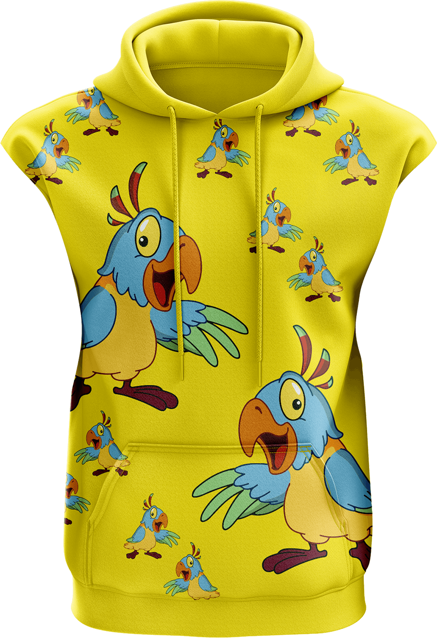 Psycho Parrot Sleeveless Hoodie - fungear.com.au