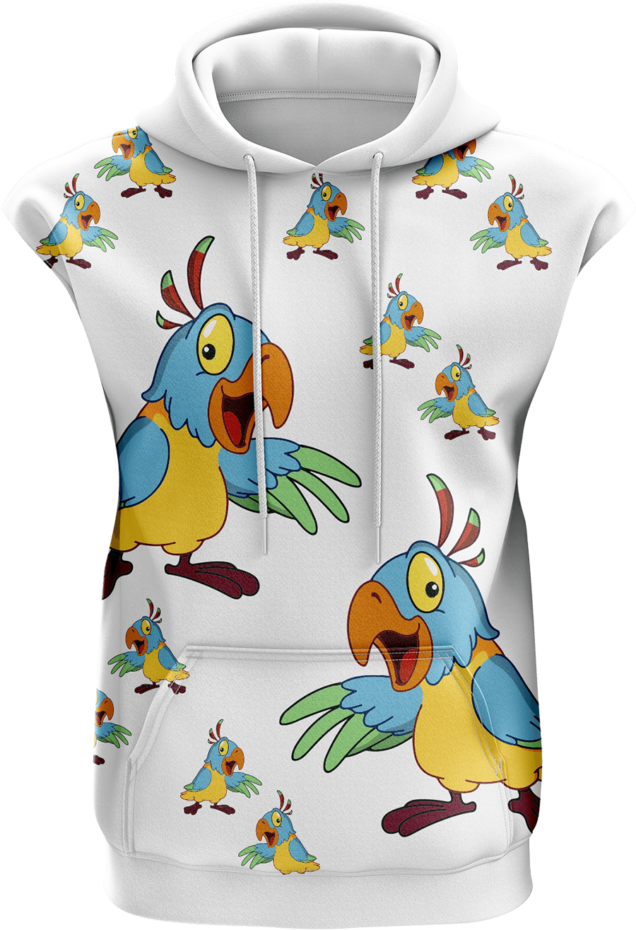 Psycho Parrot Sleeveless Hoodie - fungear.com.au