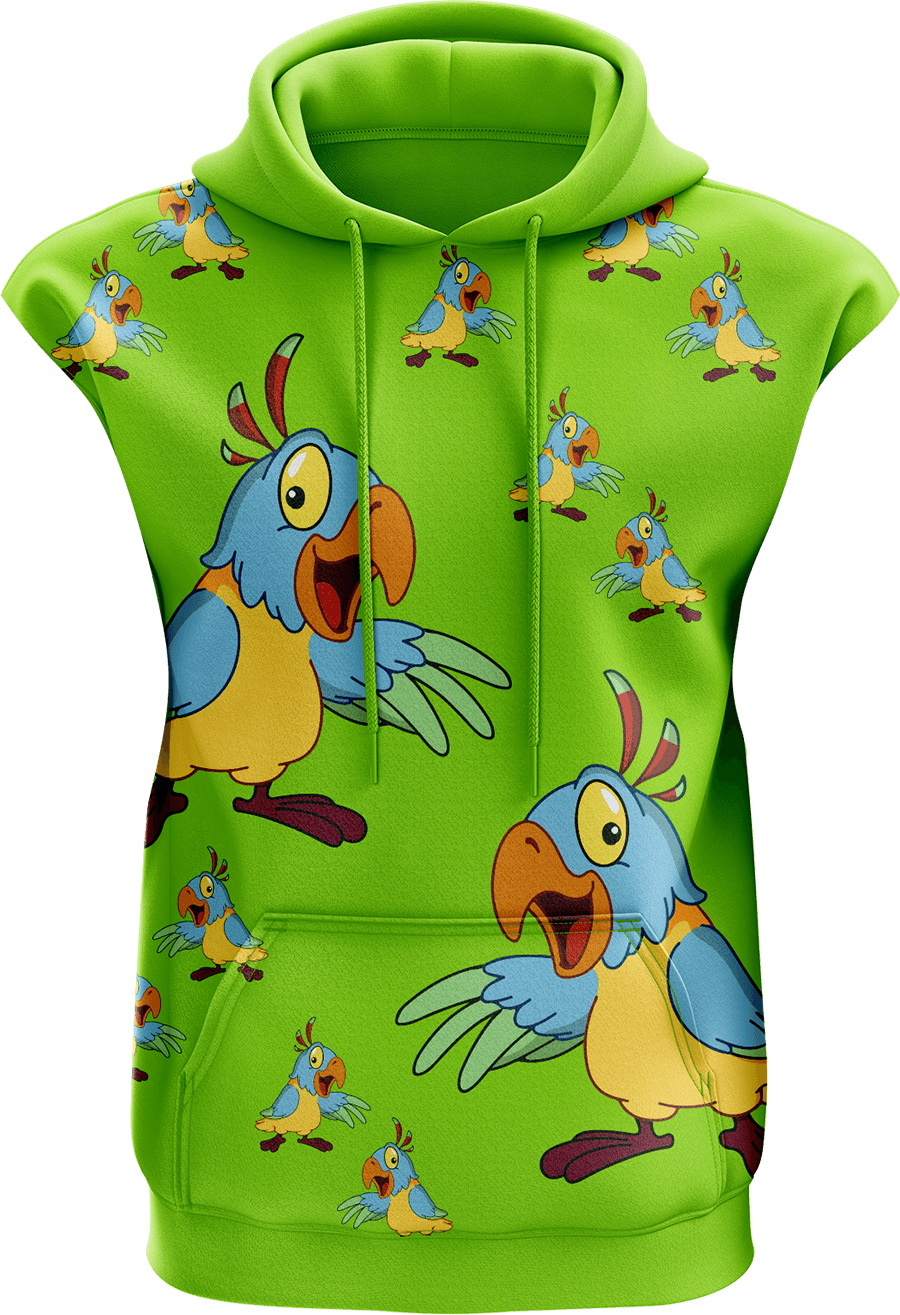 Psycho Parrot Sleeveless Hoodie - fungear.com.au