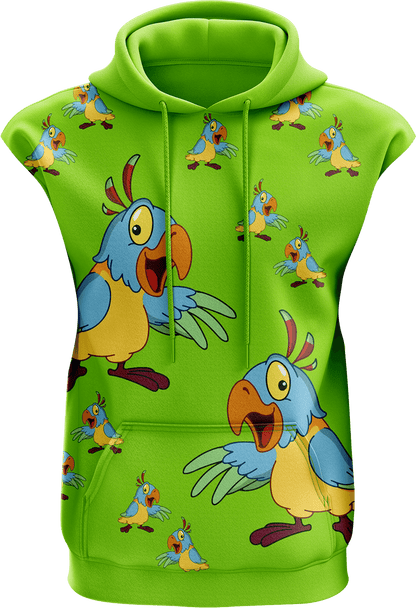 Psycho Parrot Sleeveless Hoodie - fungear.com.au