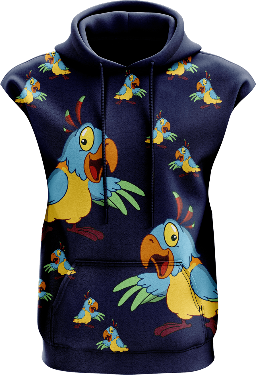 Psycho Parrot Sleeveless Hoodie - fungear.com.au