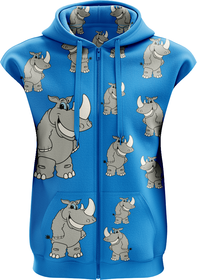 Racy Rhino Full Zip Sleeveless Hoodie Jackets