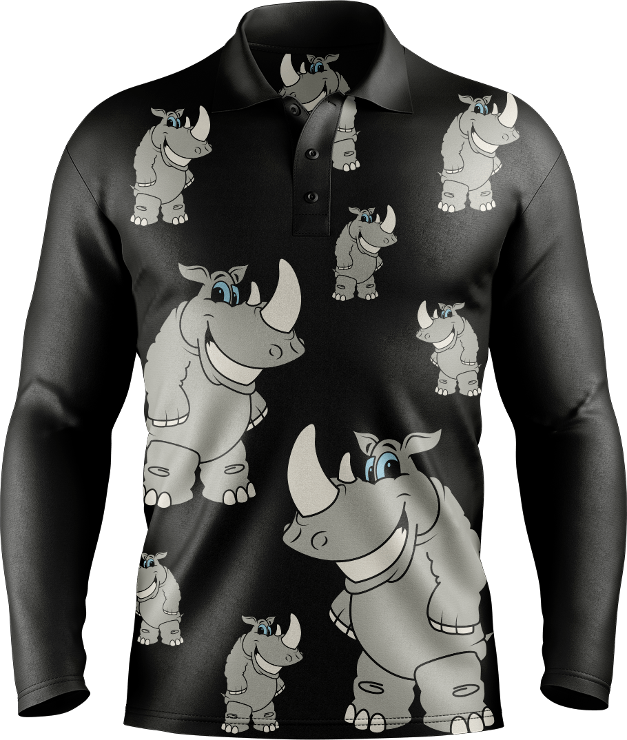 Racy Rhino Men's Long Sleeve Polo