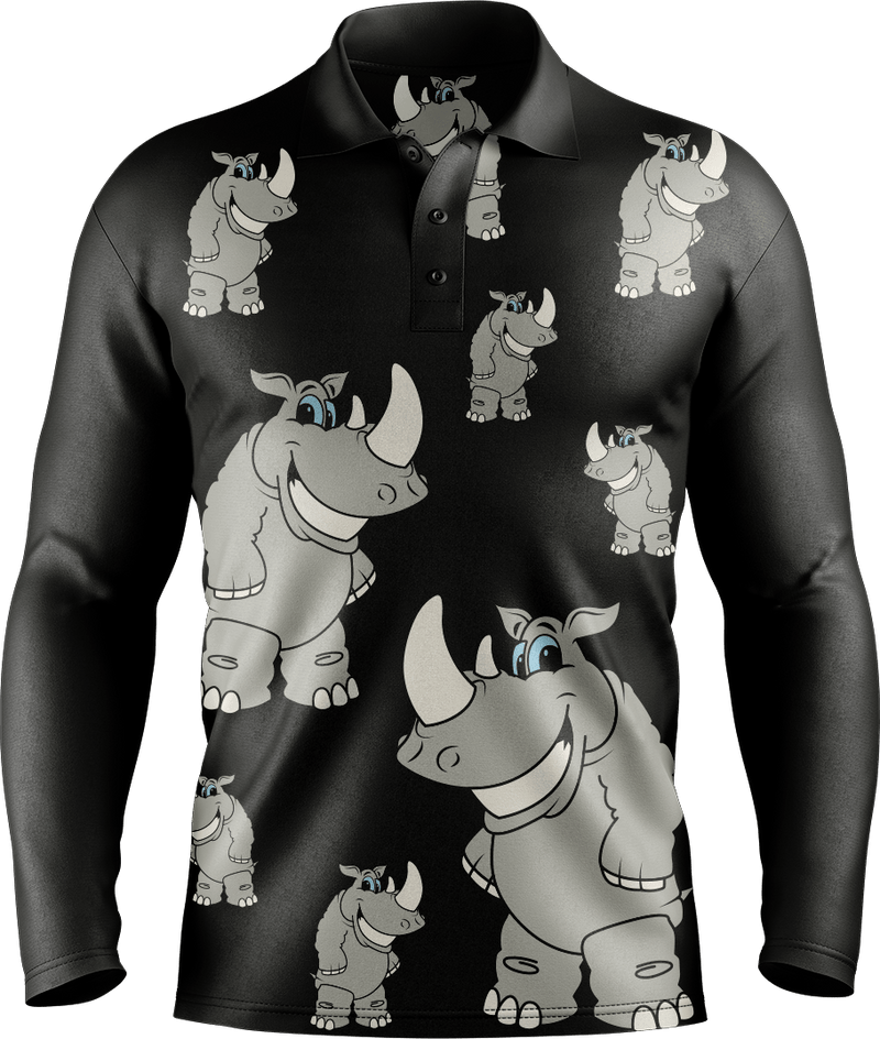 Racy Rhino Men's Long Sleeve Polo