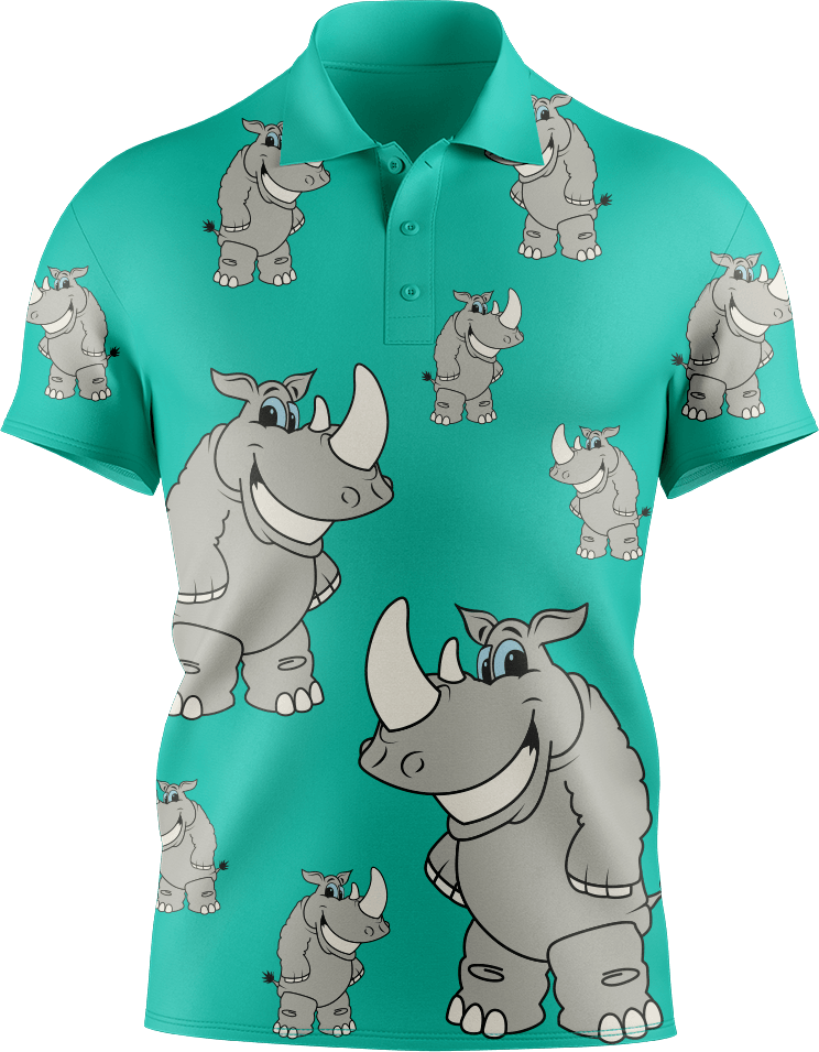 Racy Rhino Men's Short Sleeve Polo - fungear.com.au